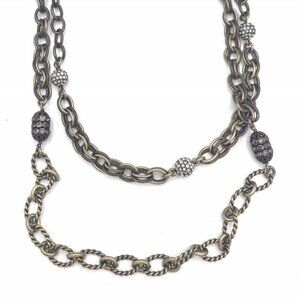 Tresors Chloe + Isabel Chain + Pave Charm Necklace Set - N277